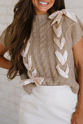 Beige Ribbon Top