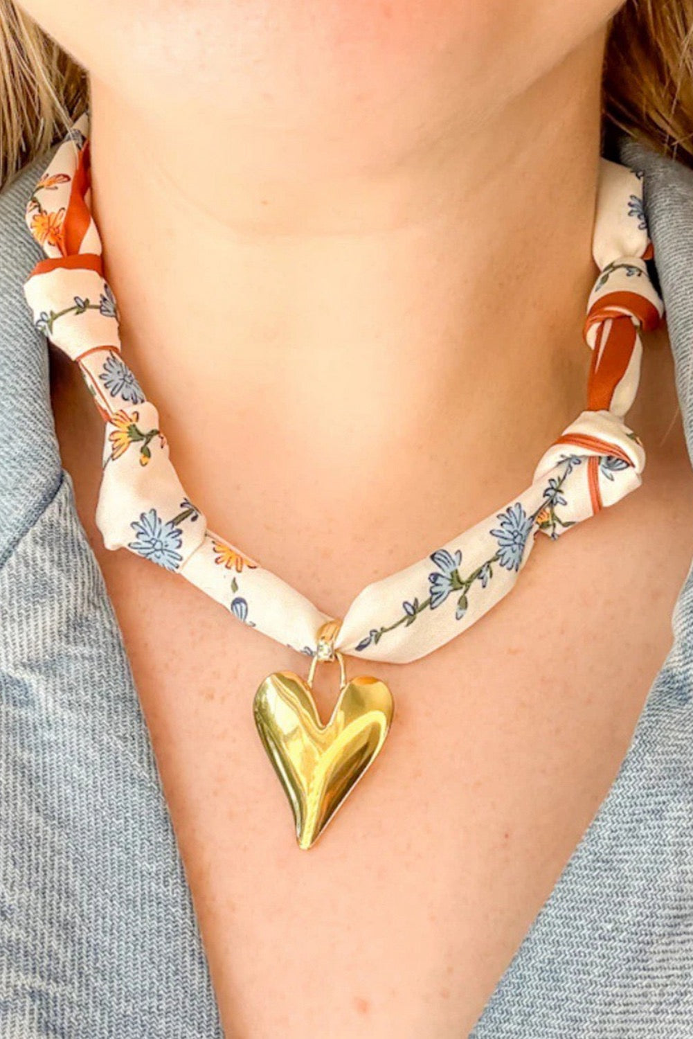 Heart Scarf Necklace